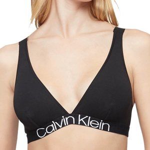 Calvin Klein QF6577-001 Women's Black Bralette Comfort Cotton Unlined Triangle